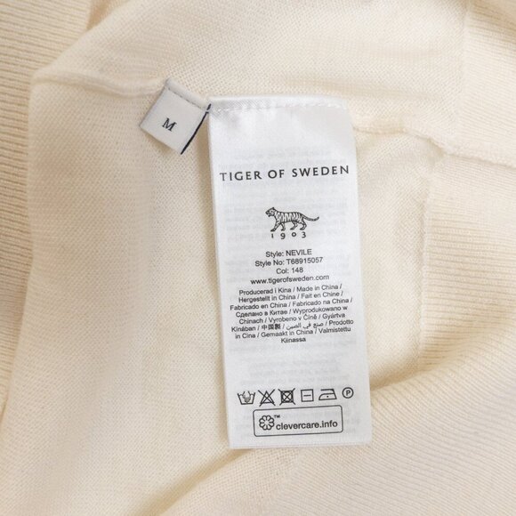 TIGER OF SWEDEN Merino Wool Turtleneck Sweater Nevile Pullover in Ivory Medium - Picture 11 of 16